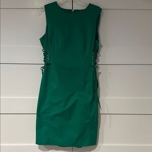 Calvin Klein Emerald Lace-Up Mini Dress